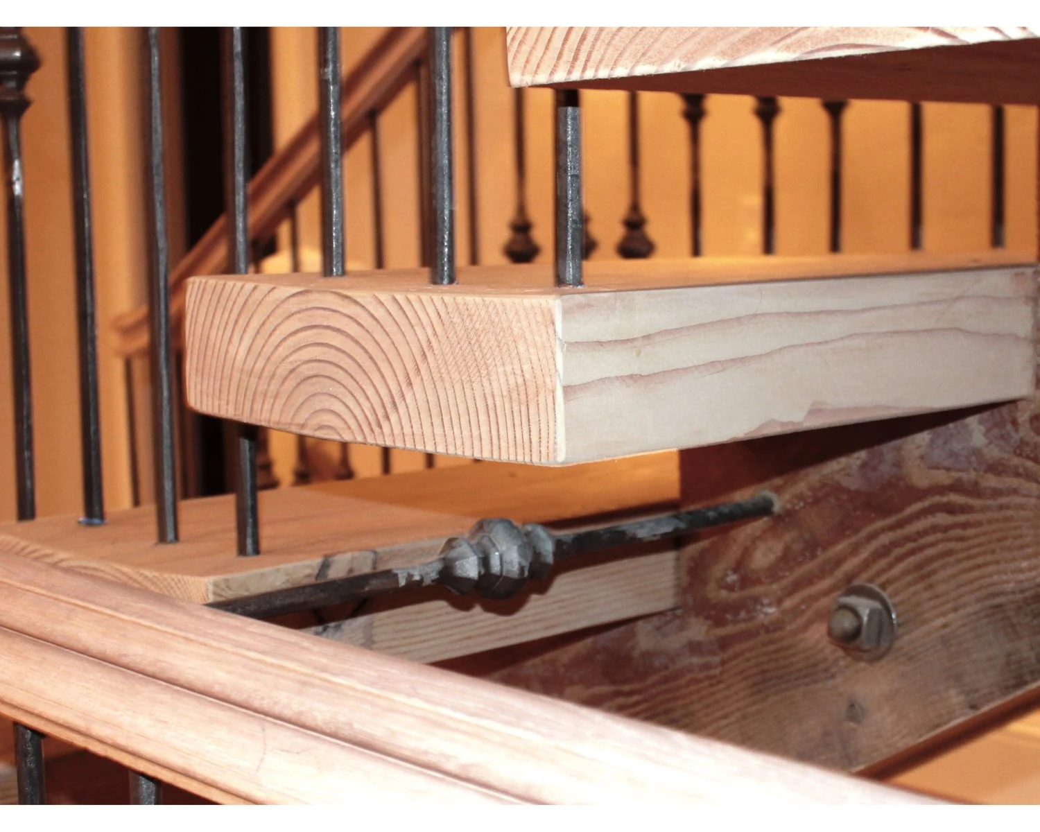 Wood stair joinery detail